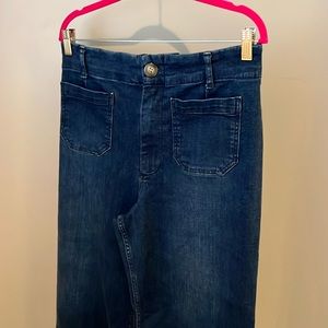 LIKE NEW Anthropologie Skipper Wide Legged Jeans Cropped 30 Petite
